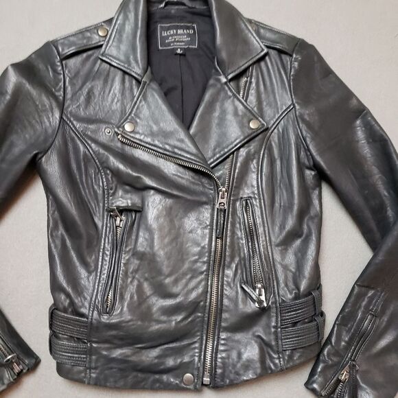 Lucky Brand 100% Lamb Leather Skin Jacket Size small - Picture 16 of 16